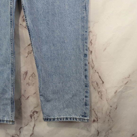 Everlane Denim 33 Relaxed Straight Jean Light Wash Button Fly Crop High Rise NEW - Picture 5 of 12